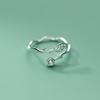 Anillo de plata Nalan S925, elegante y fresco, con un solo diamante, hojas huecas, pulsera sencilla y dulce J8723