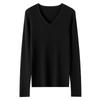 Suéter de Cachemira Imitación de Alta Calidad para Mujer, 100% Cachemira, Nuevo Estilo Otoño e Invierno, Delgado de 18 Gauge, Cuello en V, Manga Larga, Jersey de Punto Base