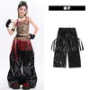 Disfraz de danza jazz para niñas con tirantes de estampado de leopardo, atuendo para actuación en escenario, estilo hip-hop, atuendo de verano a la moda para niñas modernas