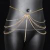Cinturón de cadena para la cintura con borlas y diamantes de imitación, sexy, para danza del vientre, discoteca, cadena corporal, nueva joyería
