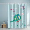 Juego de Cortina de Ducha, Sin Perforaciones, Impermeable y a Prueba de Moho, Lona para Baño, Cortina de Ducha Gruesa de Dibujos Animados, Bloqueo de Agua