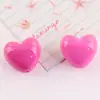 Macaron Brillante Colorido Agujero Vertical Color Sólido Corazón de Melocotón Gordo Llavero con Cuentas Corazón DIY Accesorios de Joyería