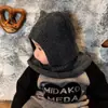 Cuello para bebé de otoño e invierno, gorro lindo con orejas para niños y niñas, gorro cálido a prueba de viento, gorro de lana tejido, gorro infantil