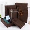 Caja de regalo marrón caja vacía caja de regalo de negocios bufanda camisa caja rectangular grande LOGOTIPO personalizado
