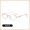Gafas Lisas de Metal Estilo Japonés "Bm164" Marco Ovalado Tipo Nerd para Mujeres con un Ambiente Atmosférico Danyang Wholesale