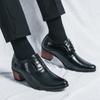 Sapatos de couro plus size aumentados 2024 primavera e outono sapatos masculinos de negócios pontudos sapatos de couro masculinos estilo britânico sapatos de casamento para noivos