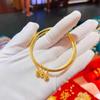 Pulsera de Oro de Arena Vietnamita Marca Sansheng Sanshi Fu Campana Feliz de Dos Mundos Pulsera de Tres Círculos Más Fácil de Combinar Pulsera de Círculo Delgado Precio de Mayoreo