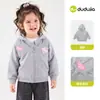 [Compre 2, ganhe 3 yuans de desconto] Jaqueta de Outono Infantil Dudu, Jaqueta com Capuz para Crianças, Roupa de Outono Estilosa para Meninas