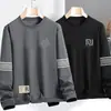 Envío RápidoSudadera Estampada de Cuello Redondo para Hombre, Nueva de Primavera/Otoño, Holgada de Manga Larga, Pulóver, Camiseta Básica Casual a la Moda, Moderna