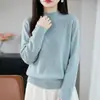 Elegante Top Base de Punto Jacquard para Mujer Otoño/Invierno 2026 Manga Larga Sin Costuras Capa Interior Tejido de Primera Línea Suéter de Cuello Medio Alto