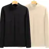 300g Veludo Alemão Outono/Inverno Veludo Escovado Dupla Face Gola Alta Manga Longa Camada Base Masculina Quente Roupas de Outono Camiseta