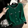 Camiseta Básica de Punto de Lana para Mujer Otoño/Invierno 2026 Estilo Chanel, Suéter de Manga Larga