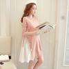 Venta directa de fábrica para mujeres embarazadas Otoño Nueva versión coreana de suéter de algodón suelto largo vestido de otoño para mujeres embarazadas