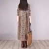 Vestido de Invierno 2026 Estilo Coreano Nuevo de Longitud Media Holgado Artístico Casual Cómodo Acolchado Grueso de Algodón y Lino Floral