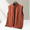Chaleco casual para hombre transfronterizo 2026 primavera y otoño con cremallera cuello alto chaleco de negocios de lujo ligero chaqueta fina sin mangas de algodón para jóvenes