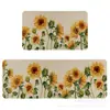 Alfombrilla de Cocina de Terciopelo de Cristal de Girasol Amazon Transfronteriza Felpudo para Puerta de Entrada Felpudo Impreso Alfombra de Piso Larga de Dos Piezas