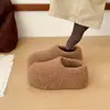 Birkenstocks Peludos Preguiçosos de Outono 2026 Casuais Femininos Cabeça Grande Feios Fofos Novo Estilo Quentes Slip-on Retrô Sapatos de Algodão