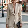 2026 Roupas Femininas Transfronteiriças Europeias e Americanas Outono Novo Terno Elegante de Temperamento Jaqueta Blazer Cintura Marcada Profissional para o Trabalho