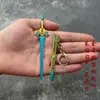 Espada de Metal Espada de Ángel Corazón de Polvo tamaño pequeño Modelo de Arma Fría Mini Espada Pequeña para Niños Colgante Llavero
