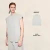 Colete Masculino Bk Sem Mangas Gola Alta 230g Verão Cor Sólida Algodão Puro Esportivo Casual Tendência Marca Colete Gola Alta.
