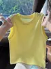 Regata de Algodão com Gola Redonda e Ombros Largos para Mulheres, Roupa de Verão, Caimento Solto, Casual, Estilo Preguiçoso, Camada Base, Camisola