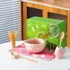 Tazón Japonés de Matcha Transfronterizo con Boquilla Set de Regalo de Matcha Caja de Color 100 Piezas Cerámica Verde Nueva Corazón