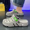 Novos Tamanhos Grandes Comércio Exterior Sapatos Vazados Sapatos de Jardim Masculinos Solado Macio Vazados Bico Fechado Chinelos Sandálias Casuais Outdoor Praia Moda Masculina