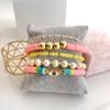 Pulseira de Miçangas Feita à Mão DIY Cerâmica Macia Tecida Olho Turco Europeu e Americano Combina com Tudo Estilo Étnico Pérola Natural