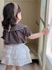 Conjunto de verano de dos piezas para niños 2025 nueva ropa coreana para niños ropa de verano para bebés camisa de muñeca para niñas traje de falda