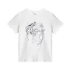 Camiseta Feminina de Algodão Puro Manga Curta Gola Redonda Preta Chegada Nova de Verão Marca Americana Tendência Design de Letras Top Casual