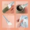 Brocha de Silicona Suave para Mascarilla, Brocha de Maquillaje Belleza Multifuncional, Mango Plateado, Cabeza Plana Ultradelgada Tipo Espátula para Base, Brocha para Mascarilla de Barro
