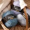 Atacado do Fabricante Mohair Tingido em Degradê Mohair Tricotado à Mão Padrão de Espessura Média Fio para Bebê Xale Manta