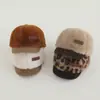 Chapéus Infantis, Estilo Outono e Inverno, Quentes e Forrados com Veludo, Bonés Versáteis à Prova de Vento com Aba para Meninos e Meninas, Bonés de Baseball Fofos com Aba Larga