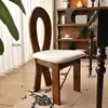 Cadeira de Jantar Vintage em Madeira Maciça Estilo Francês, Cadeira com Encosto de Designer Meio do Século, Cadeira para Toucador de Quarto Estilo Wabi-Sabi, Cadeira Chave
