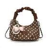Yuezhi 2026 bolso de mano de moda de lunares para principios de otoño, bolso de hombro, estilo Hong Kong, elegante, gran capacidad, bolso de hombro y cruzado