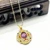 Colgante de Cristal Natural de Trébol de Cuatro Hojas Accesorios Suministro en Vivo Canal de Cooperación de la Cadena de Suministro Joyería de Cristal Micro-Embebida 3006
