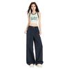 Pantalones Casuales de Pierna Ancha, Color Naranja Infantil # Sólido, Simples, de Gama Alta, para Mujer, Corte Holgado, Adelgazantes, que Cubren las Caderas, con Caída, Versátiles, de Largo Hasta el Suelo.