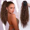 Venta al por mayor de fábrica peluca para mujer coleta pinza caliente de maíz coleta alta peluca de pelo largo rizado esponjoso pelo largo coleta transfronteriza