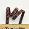 Fita de Borda Colorida com Diamantes Quadrados, Renda de Estilo Étnico, Fita Jacquard para Roupas DIY