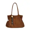 Bolso de Terciopelo Gamuzado para Mujer 2026 Nuevo Estilo Tendencia Otoño Retro Milanés Bolso Tote para el Trabajo Bolso de Hombro de Gran Capacidad