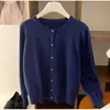 Novo cardigã de tricô cinza para mulheres, peça de outer wear de outono com design estiloso, suéter fino de manga longa para o início do outono