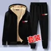 Chaqueta Cálida Holgada Talla Grande Invierno Nuevo Cachemir Casual Traje de Cárdigan Sudadera con Capucha Gruesa de Forro Polar para Hombre