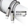 Cable de Carga Rápida Transfronterizo de 100W Luz Lateral Degradada Cable de Datos Trenzado Adecuado para Apple 16Pd Android Tipo-C Cable de Carga