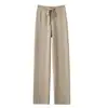 Pantalones de punto nuevos para mujer, de cintura alta, elásticos, con caída fluida, leggings versátiles, pantalones de largo hasta el suelo, pantalones de pierna ancha, pantalones de pierna recta para mujer