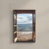 Ventana Falsa Minimalista Moderna Paisaje Marino Pintura Decorativa Pared de Fondo para Sofá Pintura de Techo a Suelo Extensión del Espacio Dormitorio Pintura Colgante