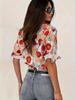 Exportación Transfronteriza 2025 Camisa de Moda para Mujer de Manga Larga con Estampado de Flores Tropicales Nueva Camisa Floral de Gran Venta