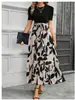 2026 Moda Feminina Cruzada Primavera e Verão Vestido Estampado Floral Quente Venda Redondo Decote Estilo Férias Exóticas Vestido Elegante