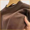 Fábrica de origen: Camiseta de invierno para hombre de doble cara con forro de forro polar, top térmico de manga larga engrosado de cuello alto, color liso