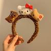 Olá KT Hair Hoop Boneca de Pelúcia Fofa Lavagem Facial Hair Hoop Feminino Outono e Inverno Antiderrapante Compressão de Cabelo Moda Desenho Animado Cabeça de Boneca
