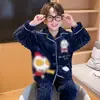 Conjunto de Bata de Invierno para Niños, con Cremallera, Felpa de Coral Gruesa, Estilo Nuevo, Ropa de Casa Infantil, Dibujos Animados, Conjunto Cálido para Niños